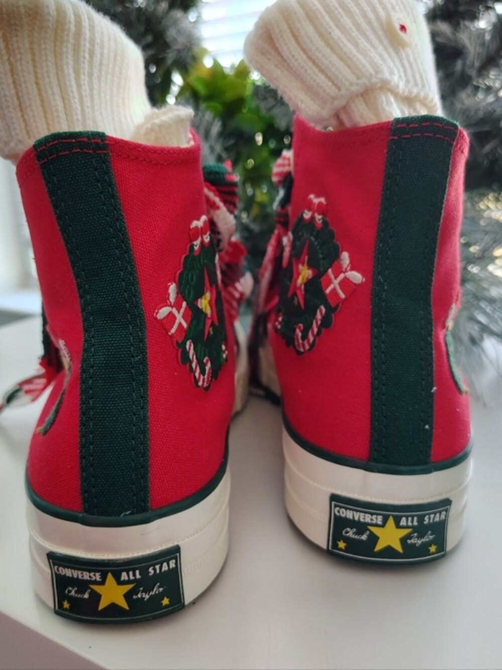 Converse Chuck 70 Gingerbread High Top Red M5/W7 Knit Sock NWOB - Picture 8 of 15